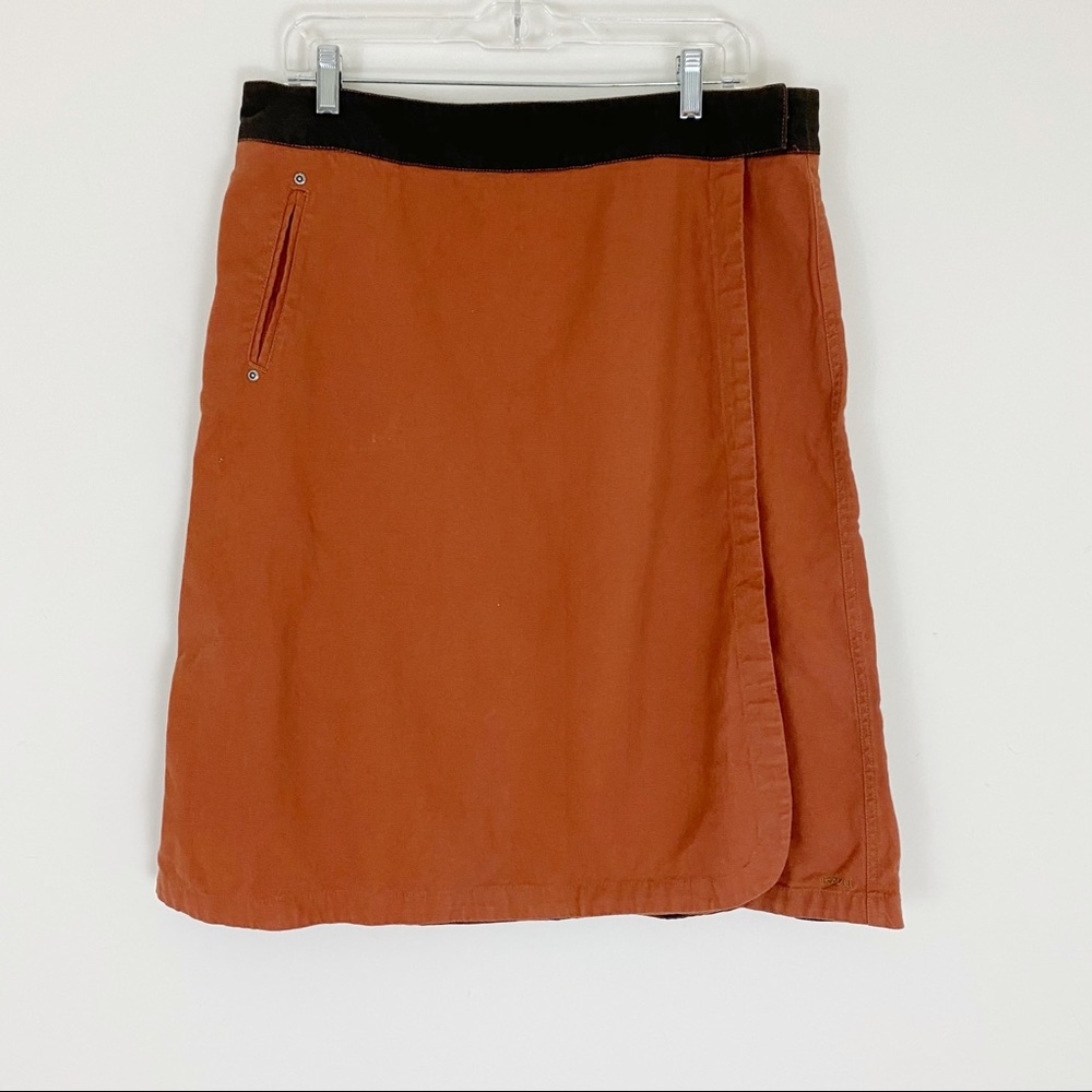KAVU Size 12 Hemp Cotton Wrap Skirt a hiking Rust